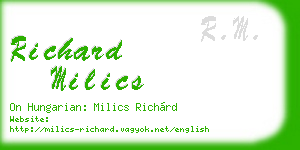 richard milics business card