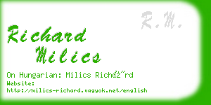 richard milics business card